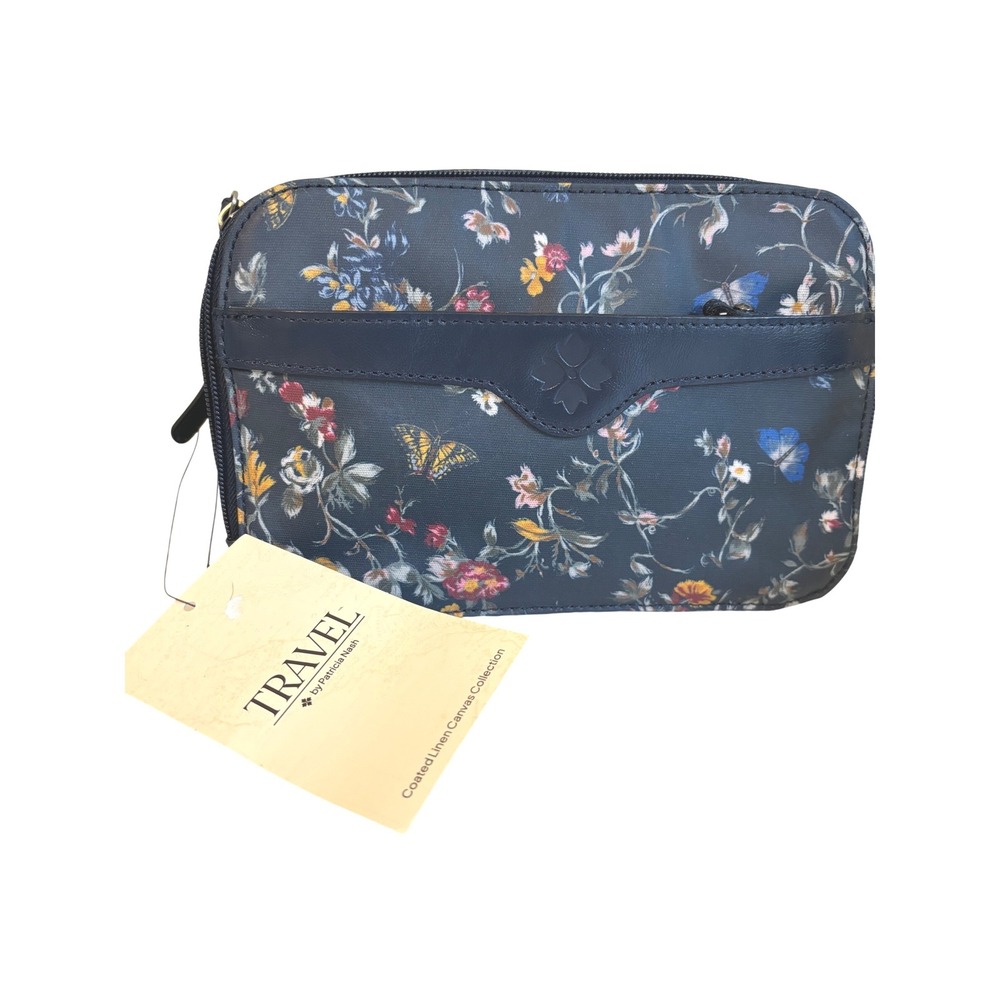 Patricia Nash Gabella Butterfly Gardens Coated Canvas Cosmetic Case NWT